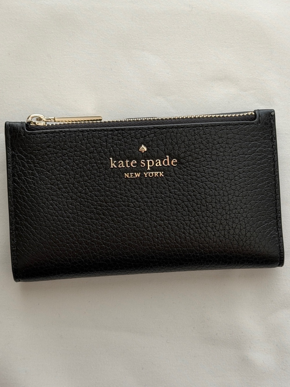 Kate Spade Small Bifold Zip Wallet with Gold Logo